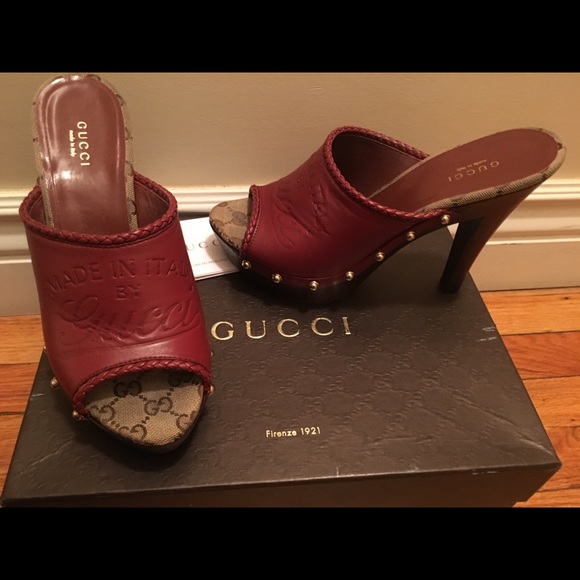Gucci Shoes - Gucci Sandals 100% Authentic Red Clogs💥🔥